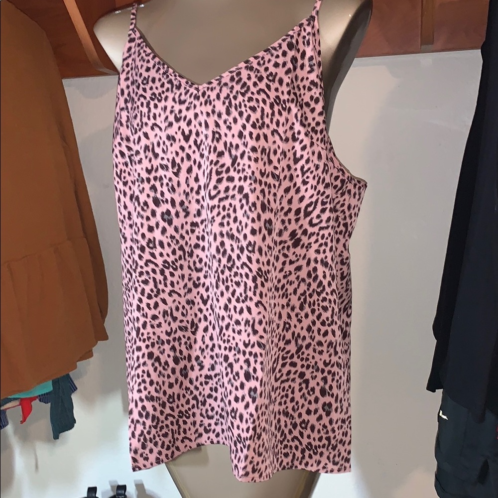 Tasamo Pink Leopard Print Women's Top 2XL